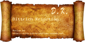 Dittrich Krisztián névjegykártya
